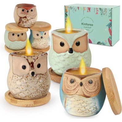 Eulen Kerzen Duftkerzen Set Geschenkset Frauen 6 Stück Citronella Outdoor Indoor