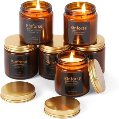 Premium Citronella Duftkerzen geschenkset für Zuhause Outdoor Camping 6 Pack