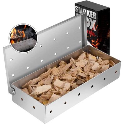 Grill Zubehör Räucherbox für Gasgrill Edelstahl Smokerbox Feinste Raucharomen