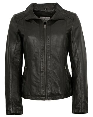7eleven - Damen Lederjacke Lammnappa schwarz