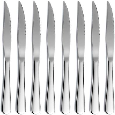 GrillChef Steakmesser Set 8 Stück Edelstahl Tafelmesser Besteck Grill Zubehör