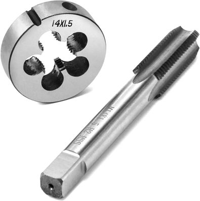 QWORK® Gewindebohrer M14x1.5mm Set, Schnellarbeitsstahl ISO