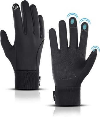 Winter Handschuhe Touchscreen Fahrradhandschuhe Herren Damen Schwarz