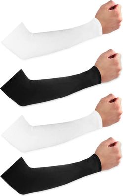 Armstulpen Unisex 2 Stück Anti-UV Atmungsaktiv Schwarz Weiß Volleyball