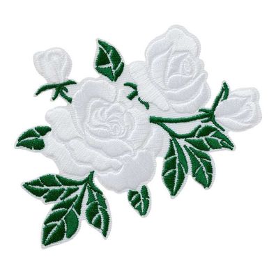 Mono-Quick 18218 Blumenranke weiß Applikation, Bügelbild, Patch, Aufbügler, Rose
