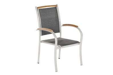 Siena Stapelsessel, 2er Set, silber/schwarz