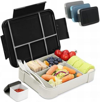 Bugucat Brotdose Kinder Lunchbox Bento Box Auslaufsicher 1330ML 6 Fächer