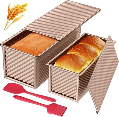 Toast Brot Backform Set 4PCS Antihaft Deckel Brotbackform Rose Gold