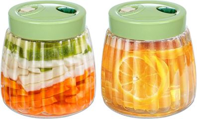 Fermentierglas 2er-Pack 1L Kimchi Behälter Entlüftung Sauerkraut pickle