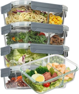 Glasbehälter mit Deckel 5er Set 33oz Meal Prep Frischhaltedosen