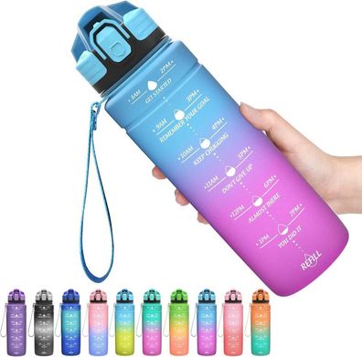 Sport Trinkflasche 2l Kinder Auslaufsicher BPA-frei Zeitmarkierung