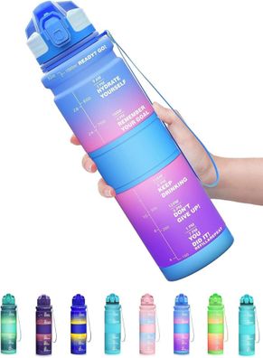 500ml Kinder Trinkflasche Auslaufsicher BPA Frei mit Zeitmarkierung