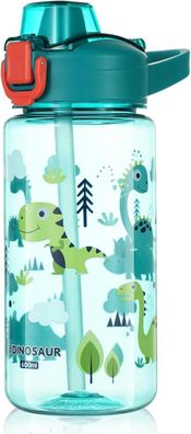 Kinder Trinkflasche 600ml BPA-frei Strohhalm Sportwasserflasche Jungen Mädchen