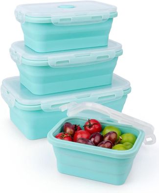 4er Set Silikon Frischhaltedosen Vorratsdosen-Sets Bento Box Faltschüssel