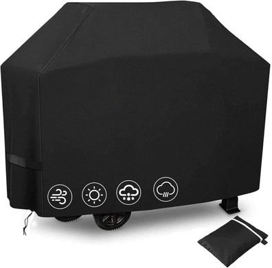 Grillabdeckung Gasgrill 145x61x117cm Schwarz Wetterfest UV-beständig