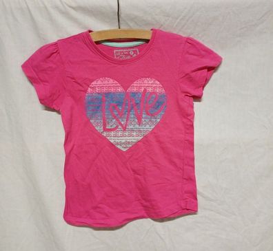 Mädchen T-Shirt Gr. 128 kurzarmshirt Young Dimension rosa print - B6