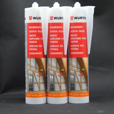 3x Maleracryl in Weiß von WÜRTH