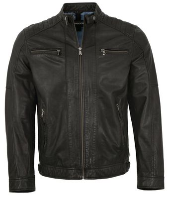 MADDOX - Herren Lederjacke Lammnappa schwarz