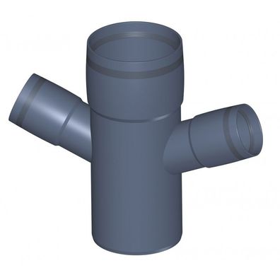 PoloPlast POLO KAL XS Doppelabzweig DN 90/50/50, 67,5 Grad, Horizontal