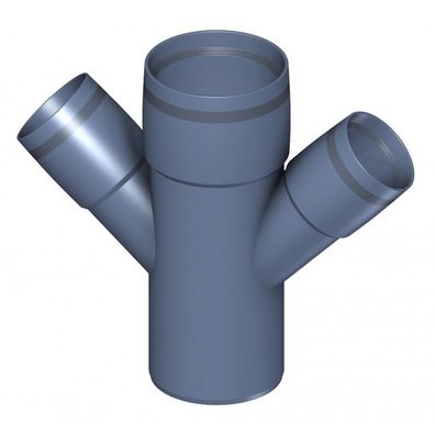 PoloPlast POLO KAL XS Doppelabzweig DN 75/50/50, 45 Grad, Horizontal