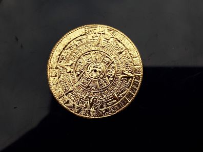 Zifferblatt 24K vergoldet, Azteken Kalender Aztekenkalender - 30 mm