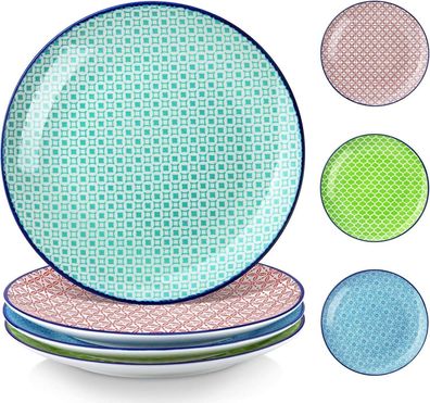 Vancasso Macaron Porzellan 4tlg Flachteller Tellerset bunt Eßteller