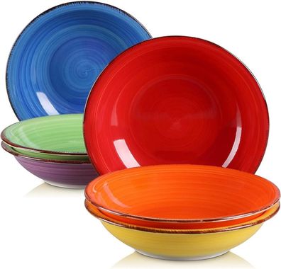 Steinzeug Suppenteller Set BONITA Ø 21,3 cm 6-teilig 550ml