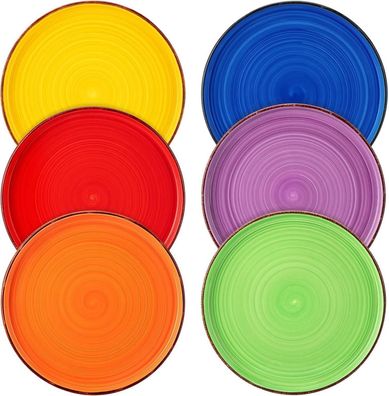 vancasso BONITA Steingut Speiseteller Set 6 Personen Ø 21,6cm Warme Farbe