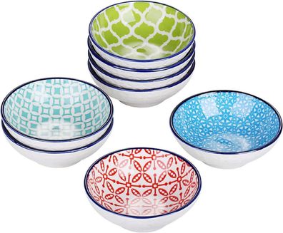 8-tlg vancasso Porzellan Dipschälchen Set 8,2 cm bunt Snackschalen