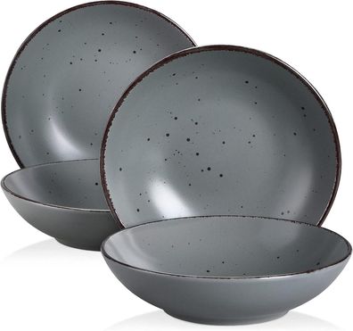 vancasso MODA Suppenteller Tiefteller Pastateller Nudelschalen 4tlg Grau