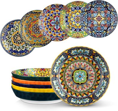 Vancasso SIMI Pastateller Steinzeug Suppenteller bunte Mehrzweckschalen 950ml