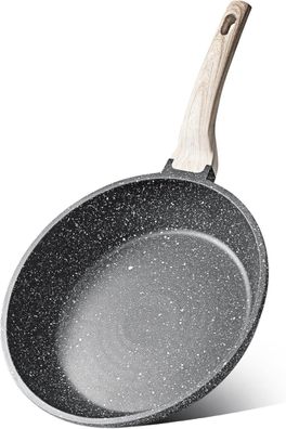 CAROTE Bratpfanne 20,3cm Schwarz Antihaft Granit Induktion Holzgriff