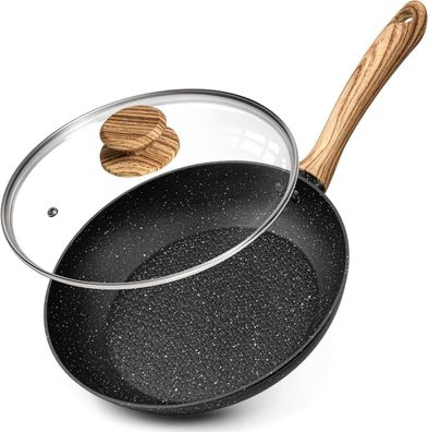 Bratpfanne mit Deckel 20cm Antihaft Granitbeschichtung Induktion