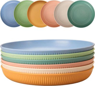 6er Set Unzerbrechliche Kunststoffteller 22,5cm Camping Party