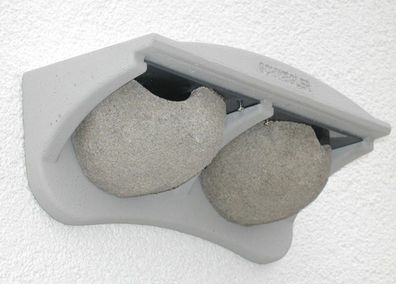 Naturschutzprodukt Mehlschwalben-Fassadennest Typ 11 mit 2 Nestern grau