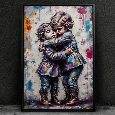 Liebe Banksy Kinder - Pop Art Kunst, Bunte Wandbild, Acrylglas, Poster, Leinwand Nr35