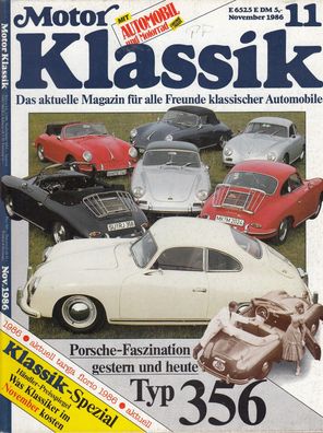 Motor Klassik 11 / 1986, Porsche 356, Ford, Alfa Romeo, Triumph Motorräder, Citroen