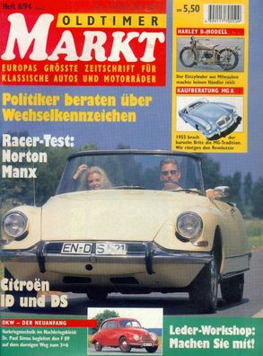 Oldtimer Markt 894, Citroen DS, DKW, Norton, MGA, Harley, Buick