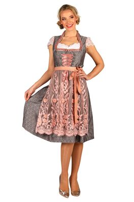 Dirndl Damen midi Trachtenkleid incl. Spitzenschürze Gr.44-54 Bierfest Karneval