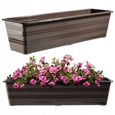KADAX Blumenkasten aus Kunststoff, Braun, 60 cm