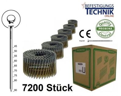 2,5x65mm Glatt verzinkt 16° Coilnägel für Coilnagler Prebena Paslode BeA Bostitch 7,2