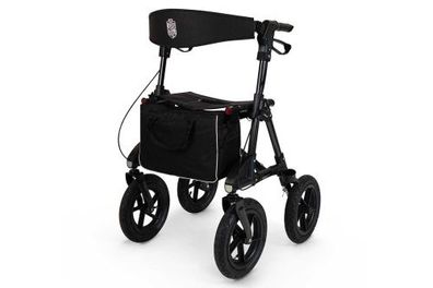 Geländerollator robuster Outdoor Rollator mit Luftbereifung Sitz Lehne faltbar leicht