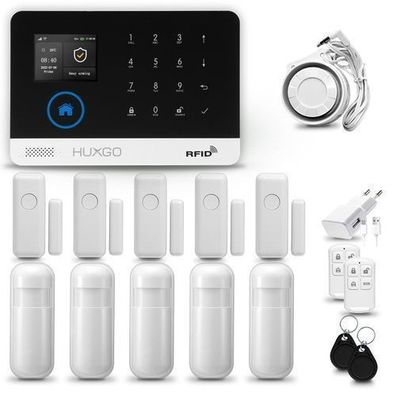 Alarmanlage fürs Haus Set mit Sirene, 5x Bewegungssensor, 5x Fensteralarm HXA003 2G