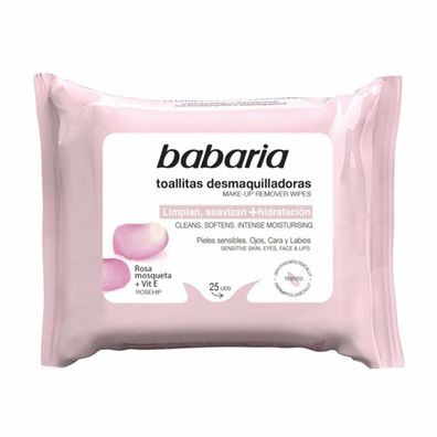 Babaria Rosa Mosqueta Make Up Remover Wipes 25 Units