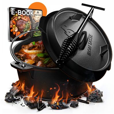Dutch Oven Set 4.5L - Eingebrannter Dutch Oven 4.5 Liter