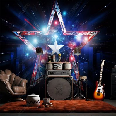 Vlies Fototapete Wandtapete Wandbilder Wandbild mit fünfzackigem Stern 12104