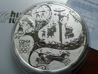 100 Rubel 2014 PP Russland Sotschi Russicher Winter II - 1 kg Silber kilo Silber