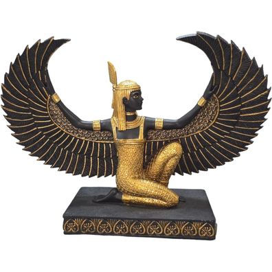 Kniende Ägyptische Göttin Maat schwarz-gold