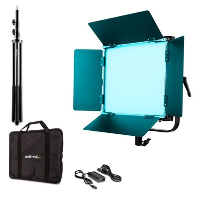 Walimex pro LED Rainbow Flächenleuchte Set RGBWW 100W Videoleuchte Lampenstativ