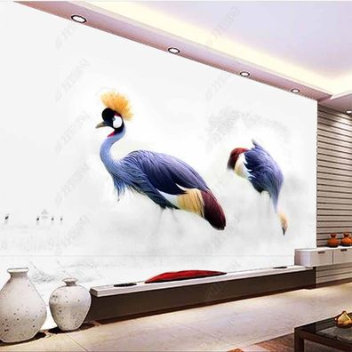 Vlies Fototapete Wandtapete Wandbilder Moderne Blumen und Vogel 12158